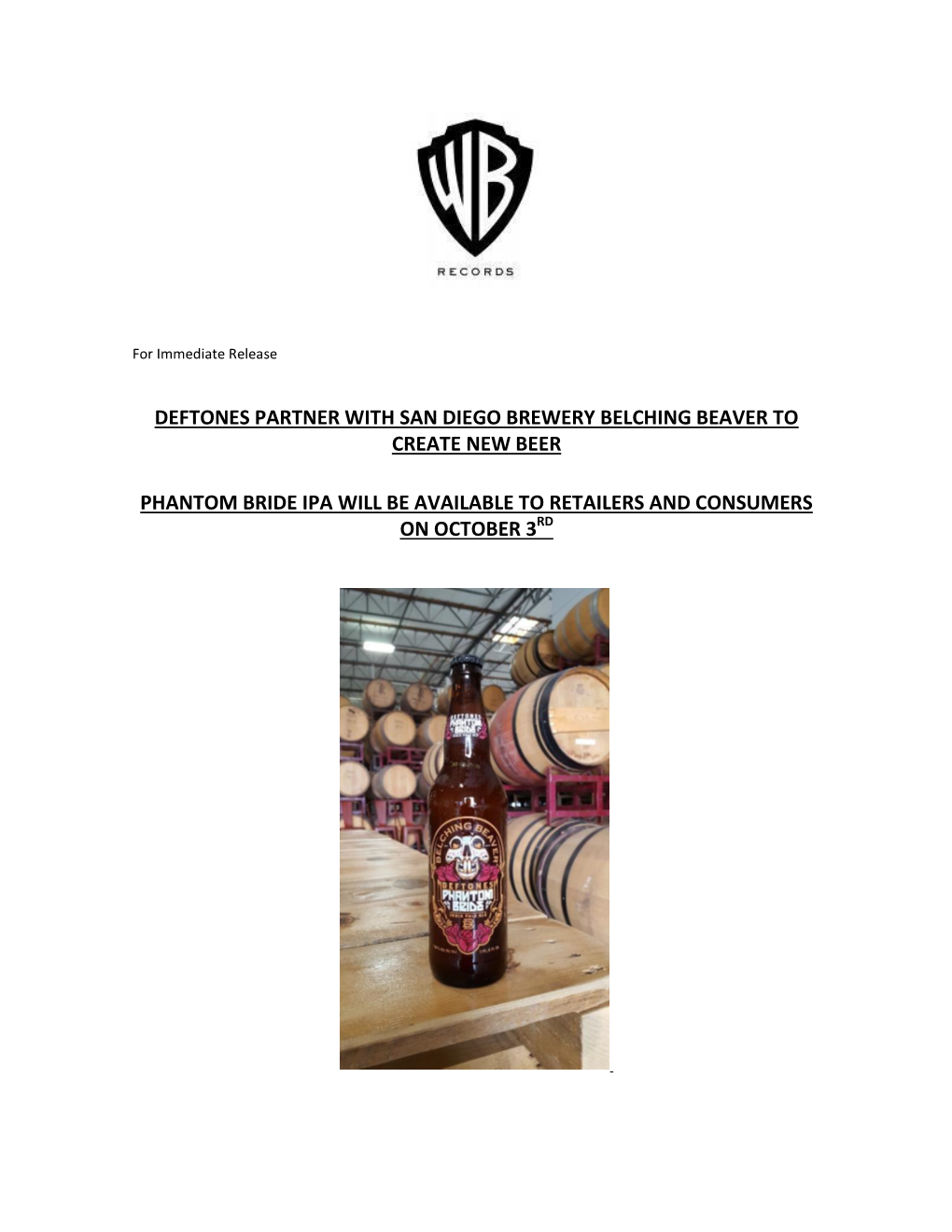 Deftones Partner with San Diego Brewery Belching Beaver to Create New Beer