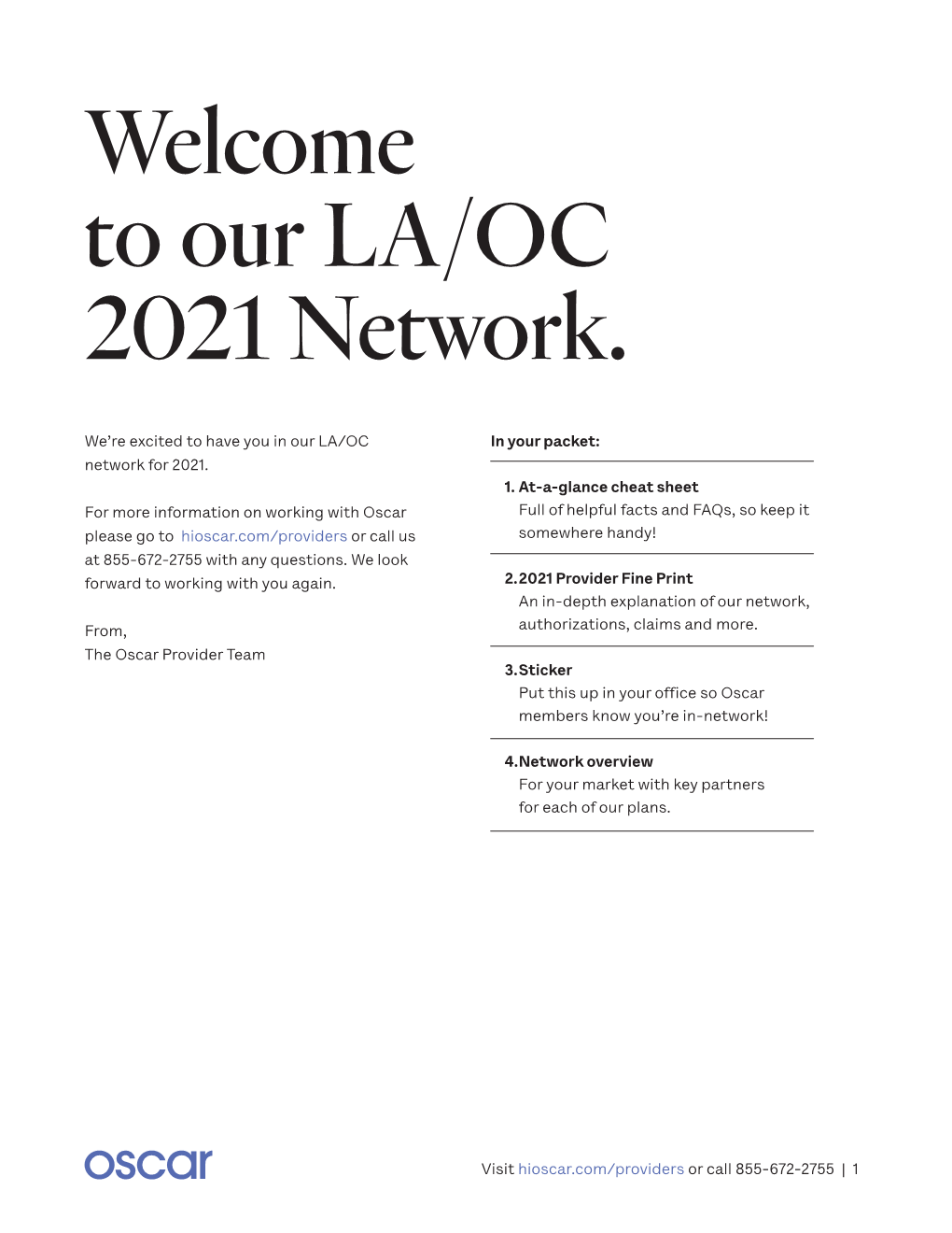 Welcome to Our LA/ OC 2021 Network