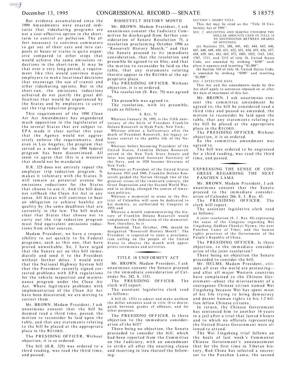 Congressional Record—Senate S 18575