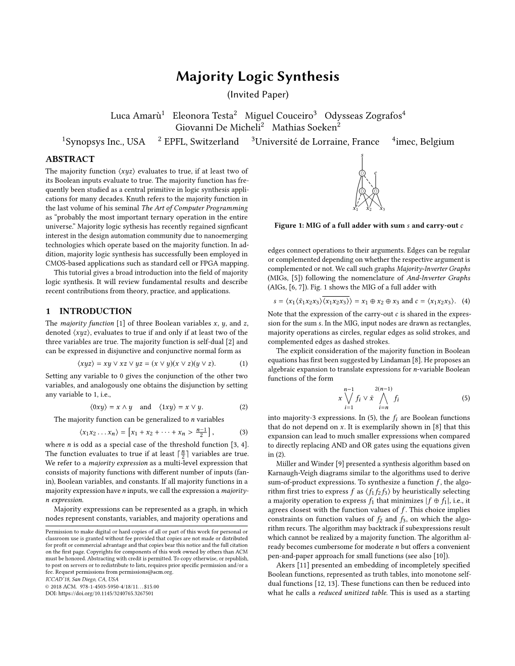 Majority Logic Synthesis (Invited Paper)