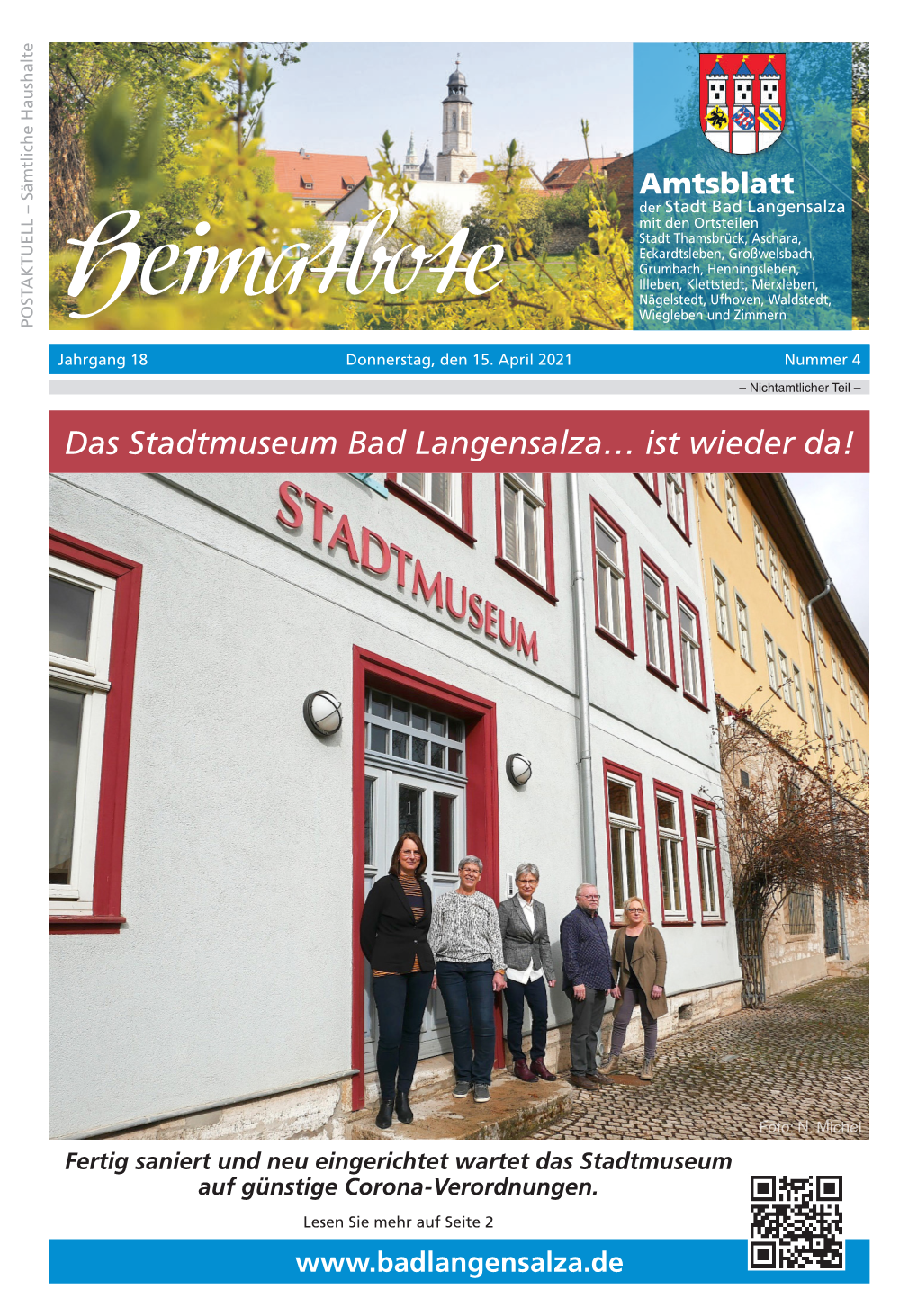 Amtsblatt Nr. 4 Vom 15. April 2021