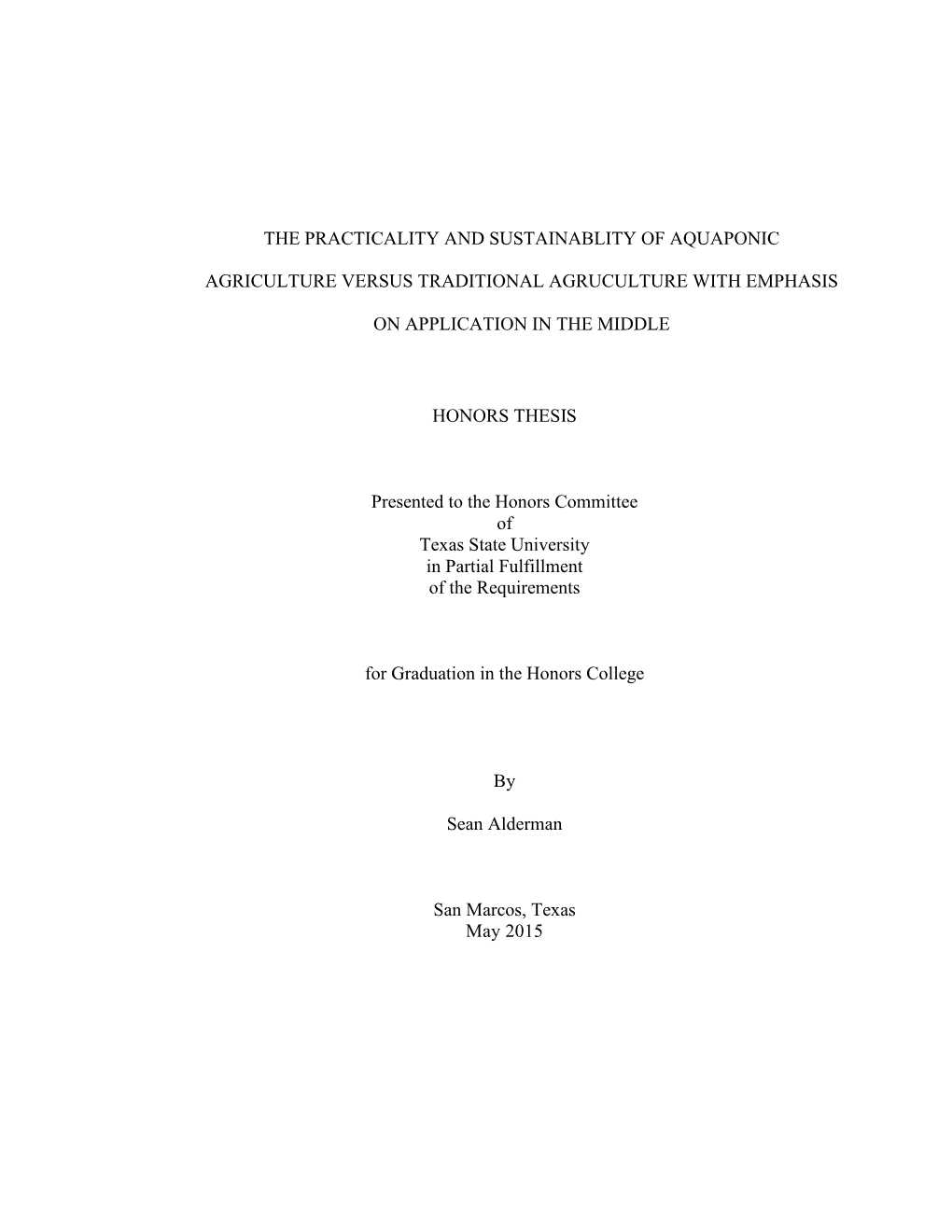 Aquaponics Thesis Final Revision