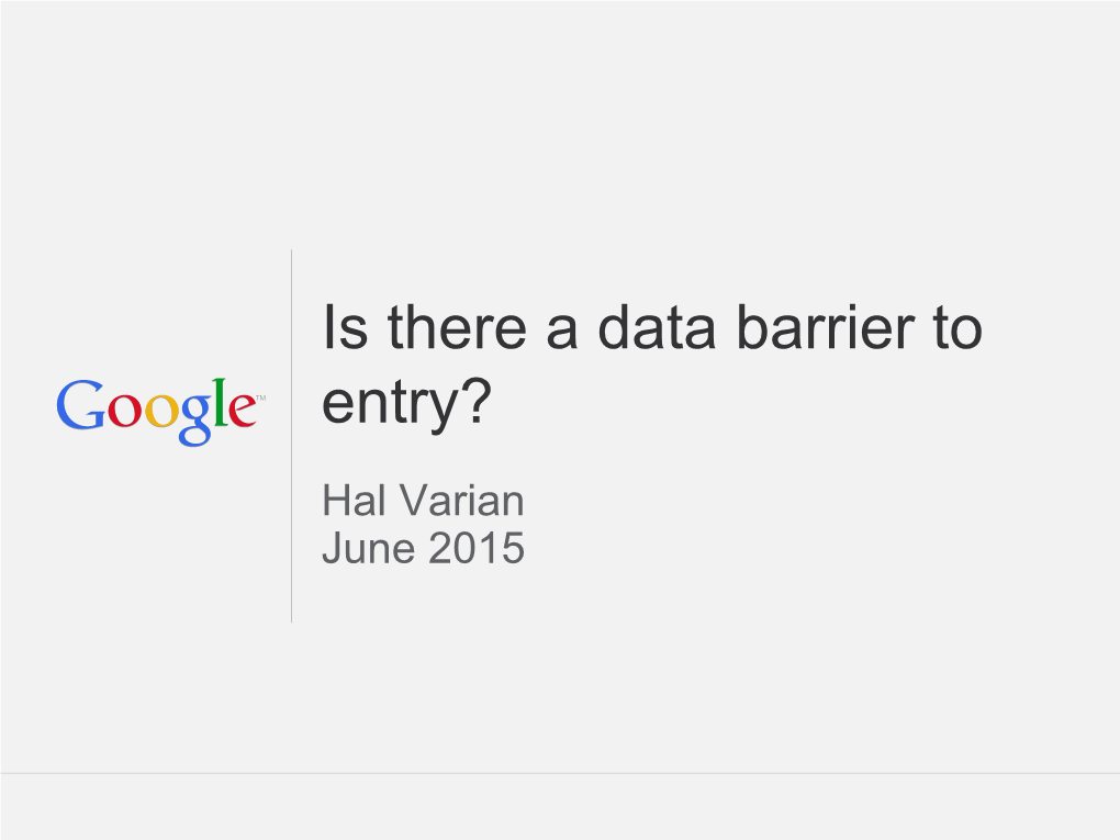 Is There a Data Barrier to Entry?