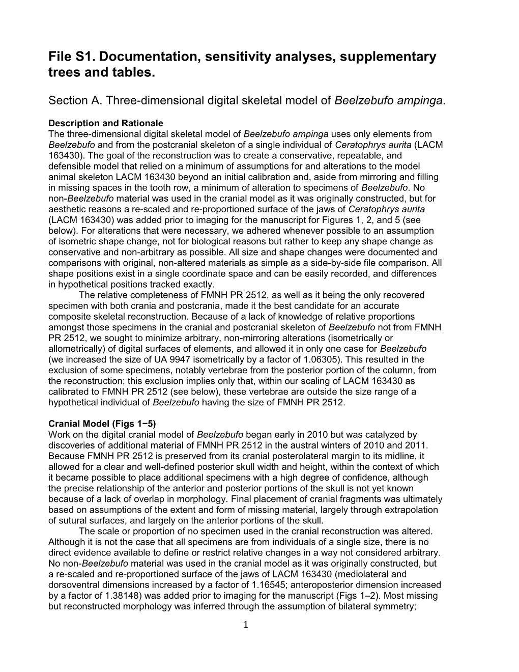 File S1. Documentation, Sensitivity Analyses, Supplementary Trees and Tables