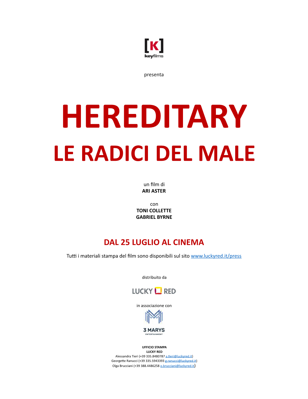 LE RADICI DEL MALE Un ﬁlm Di ARI ASTER