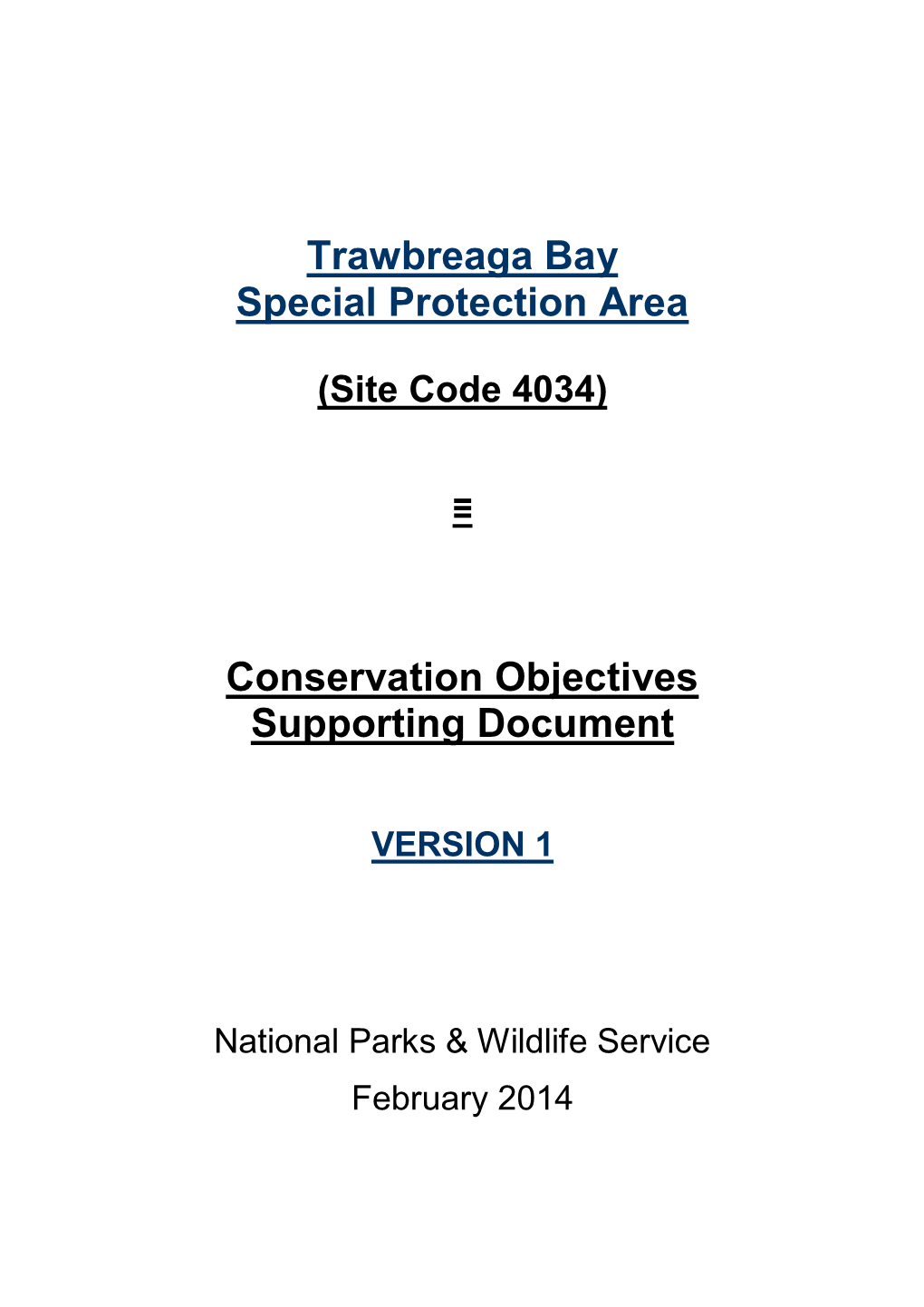 Trawbreaga Bay Special Protection Area Conservation Objectives