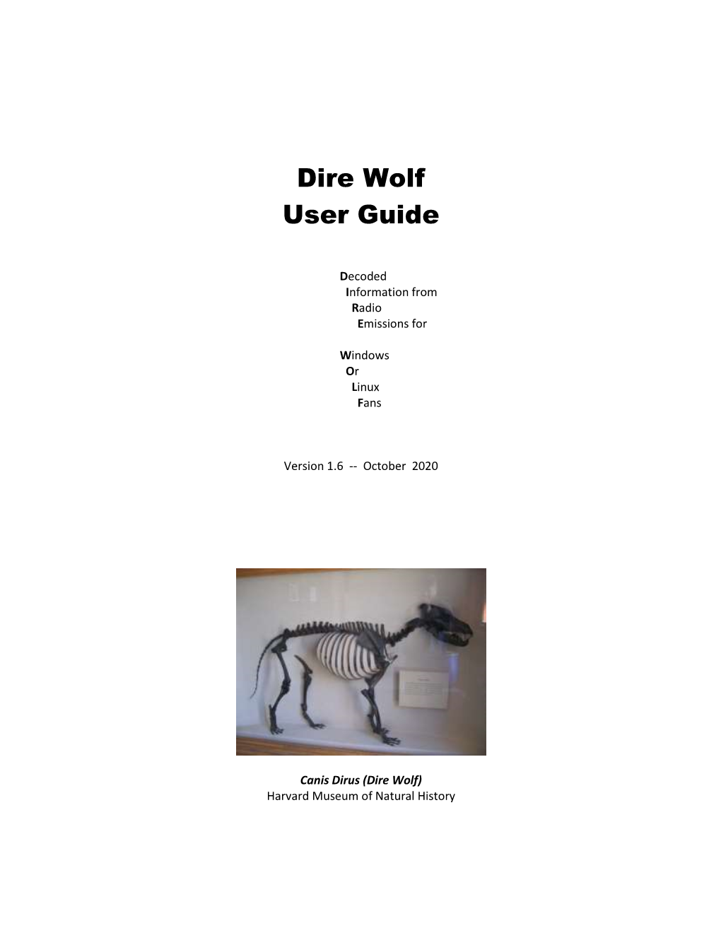 Dire Wolf User Guide