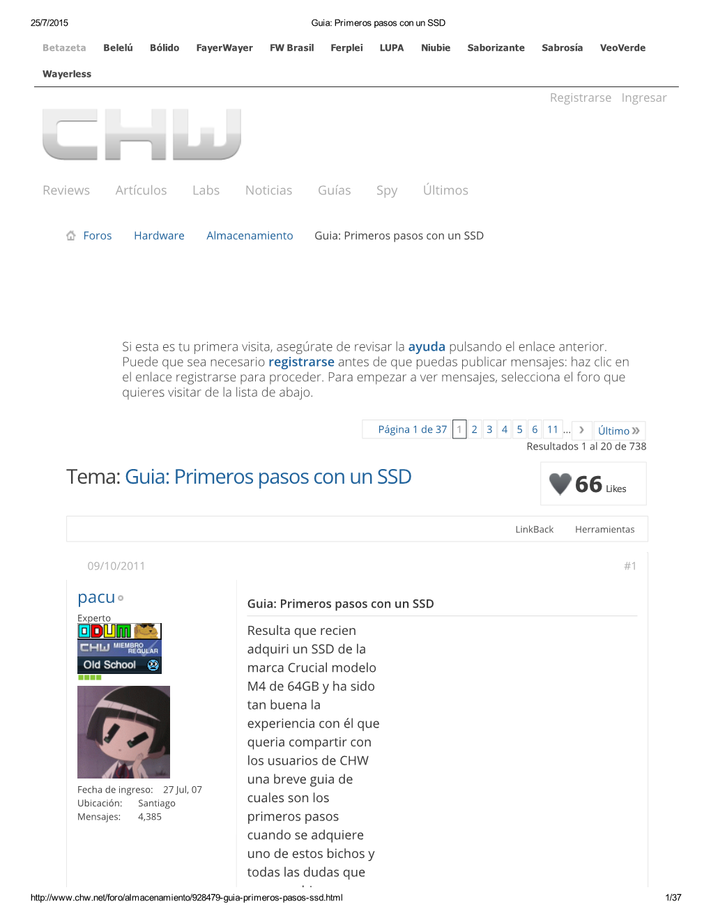 Tema: Guia: Primeros Pasos Con Un SSD 66 Likes