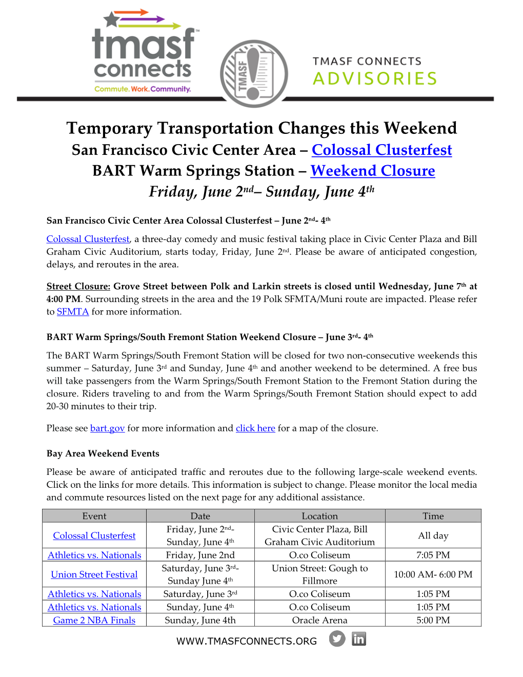 Temporary Transportation Changes This Weekend