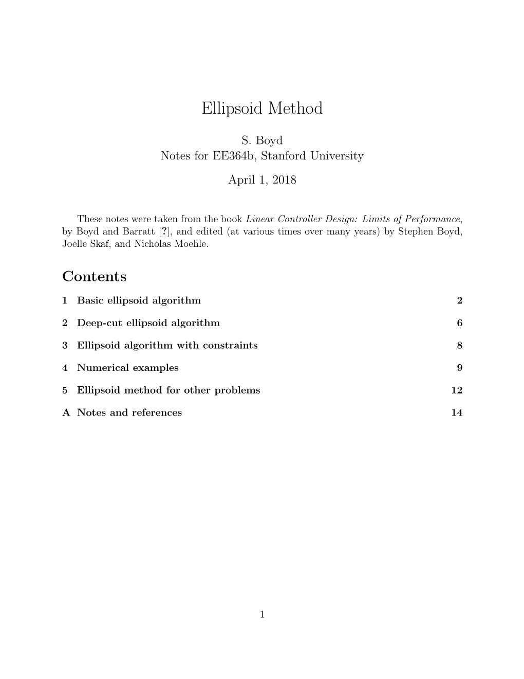 Ellipsoid Method