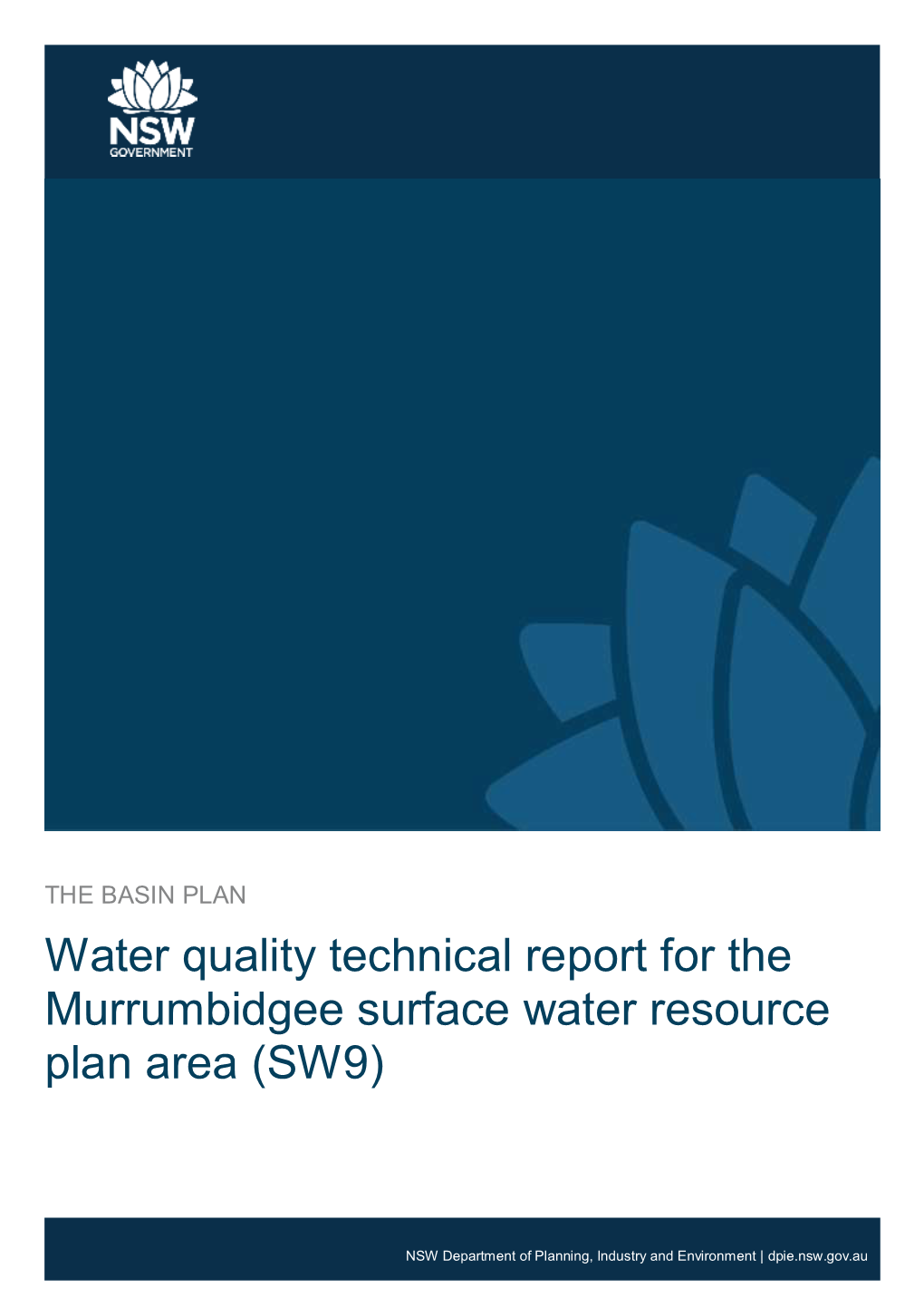 Water Quality Technical Report for the Murrumbidgee Surface Water Resource Plan Area (SW9)