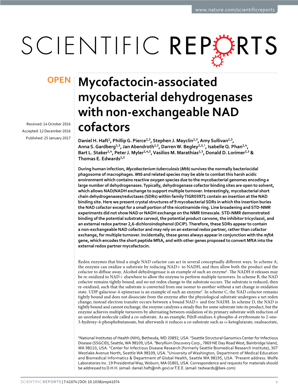 Mycofactocin-Associated Mycobacterial Dehydrogenases with Non-Exchangeable NAD Cofactors