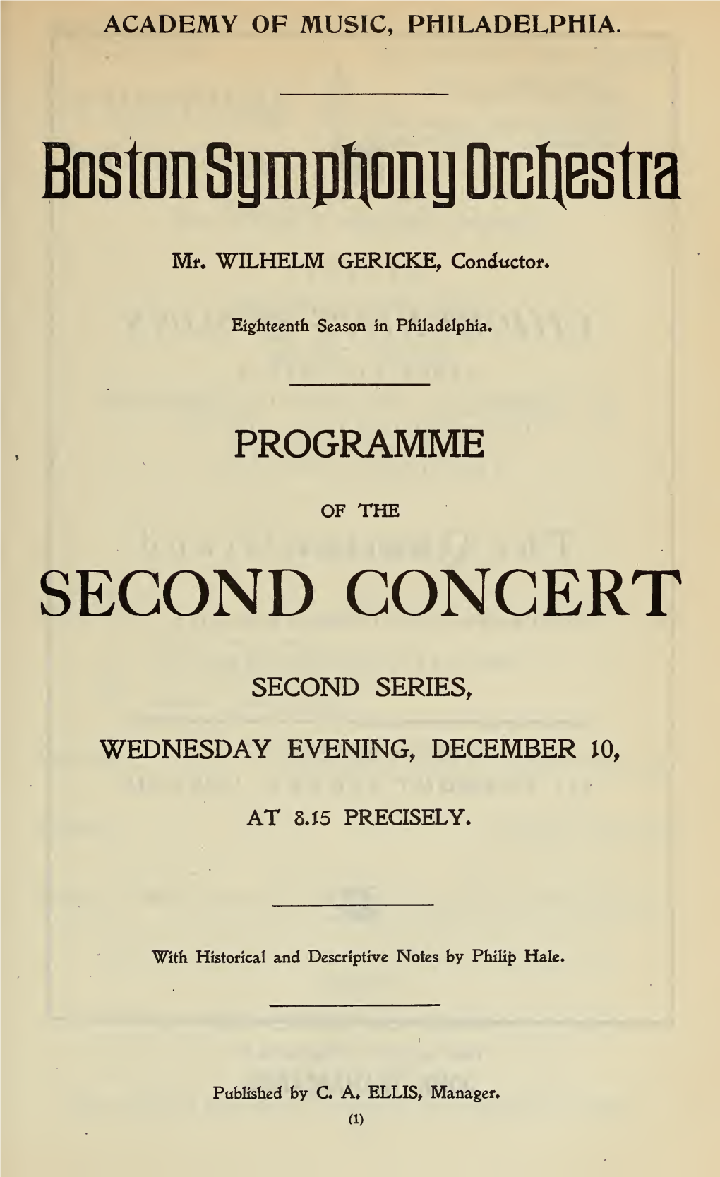 Boston Symphony Orchestra Concert Programs, Season 22,1902