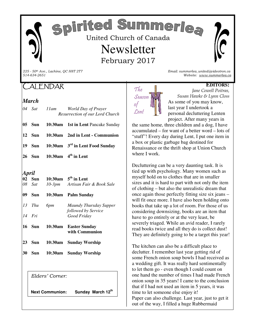 Easter 2017 Newsletter