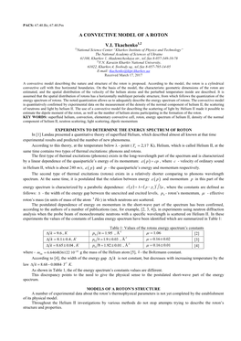 A CONVECTIVE MODEL of a ROTON VI Tkachenko