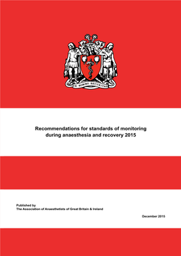 Recommendations for Standards of Monitoring in Anaesthesia And