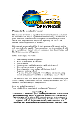 The Secrets of Hypnosis!