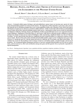 History, Status, and Population Trends of Cottontail Rabbits and Jackrabbits in the Western United States