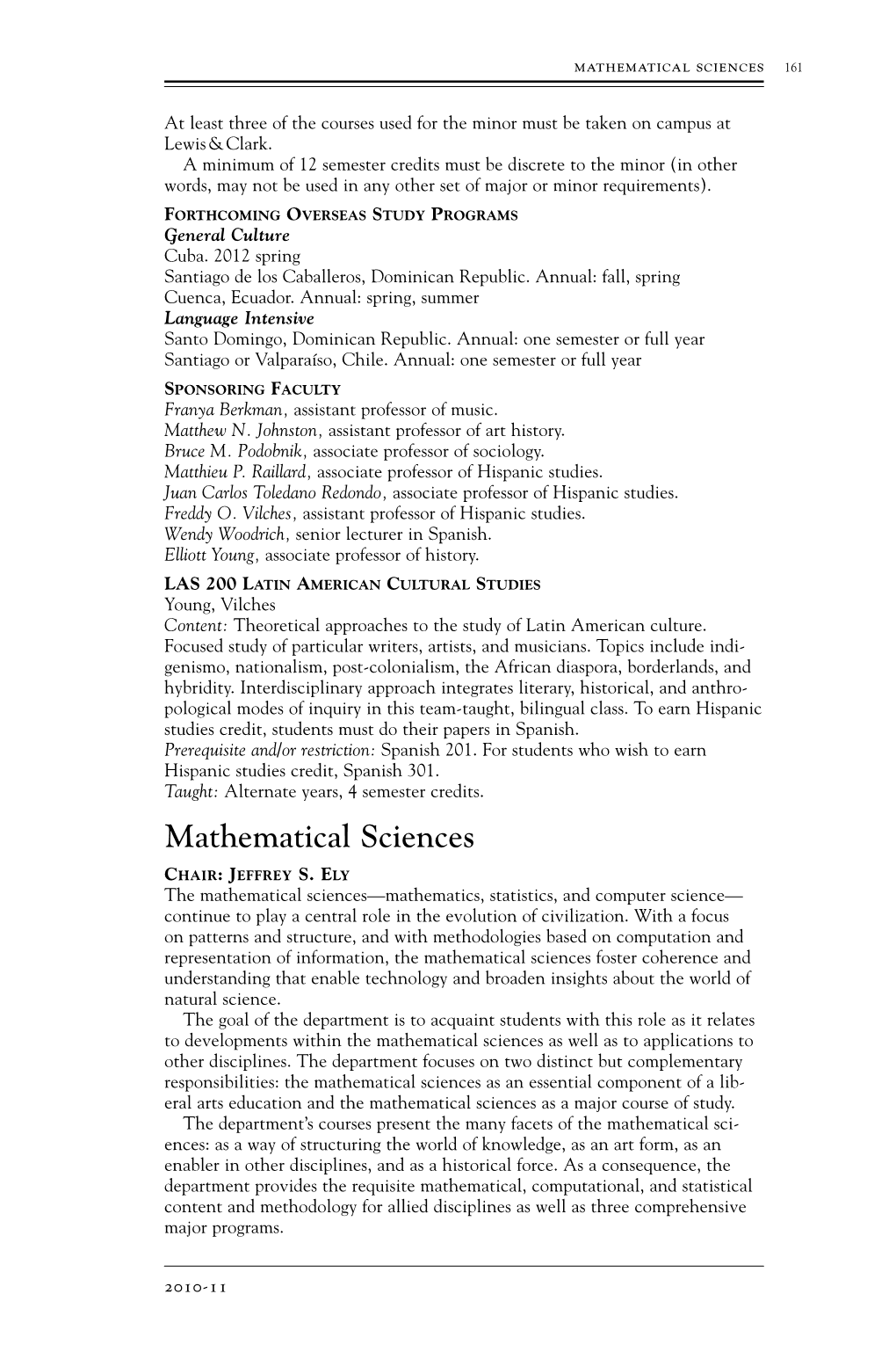 Mathematical Sciences 161