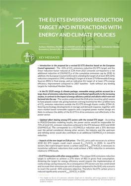 The Eu Ets Emissions Reduction Target and Interactions with Energy and Climate Policies