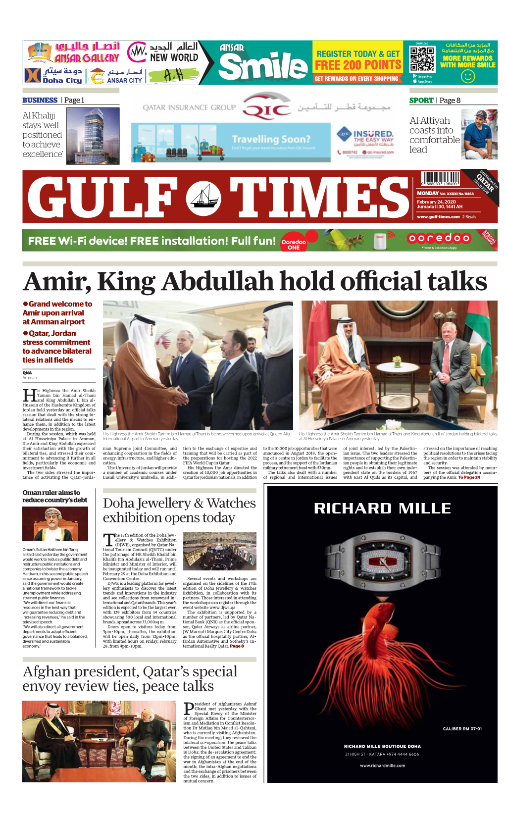 Amir, King Abdullah Hold Official Talks