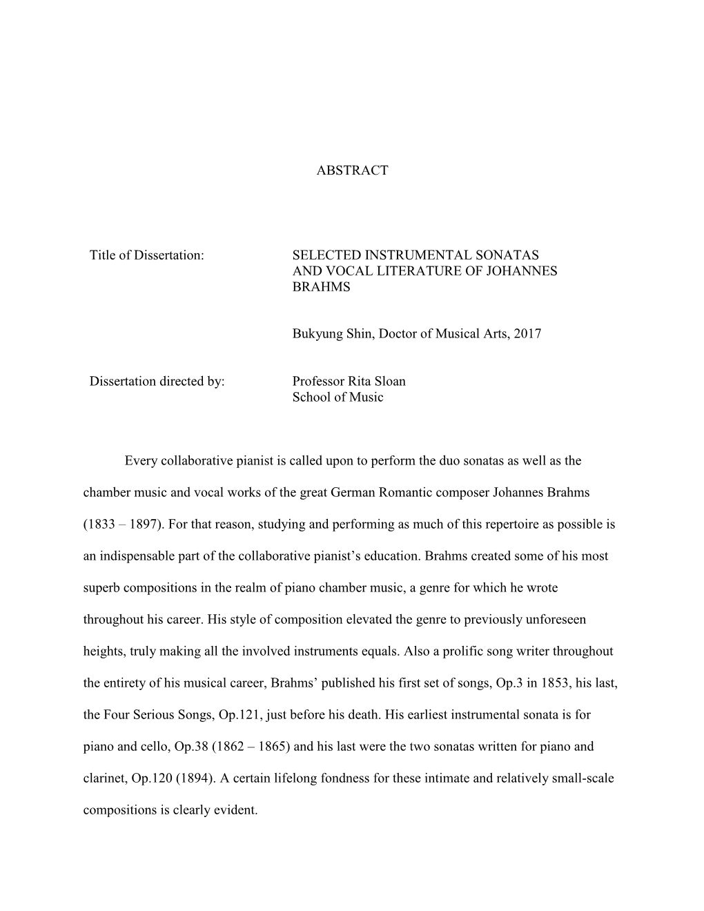 ABSTRACT Title of Dissertation: SELECTED INSTRUMENTAL