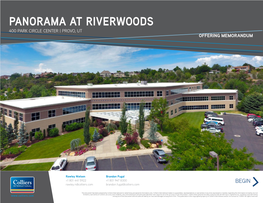 Panorama at Riverwoods 400 Park Circle Center | Provo, Ut Offering Memorandum