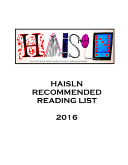 HAISLN Reading List 2016
