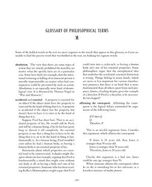 GLOSSARY of PHILOSOPHICAL TERMS Z