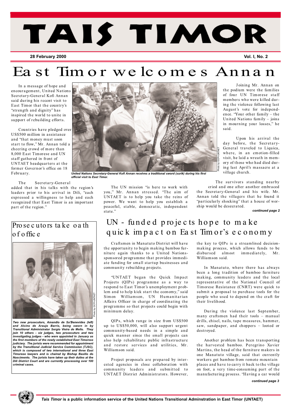 East Timor Welcomes Annan