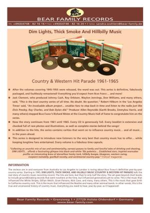 Dim Lights, Thick Smoke and Hillbilly Music Country & Western Hit Parade 1961-1965