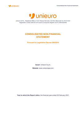 Consolidated Non-Financial Statement