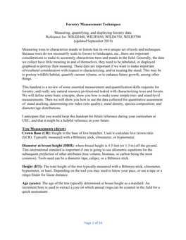 Page 1 of 34 Forestry Measurement Techniques Measuring, Quantifying