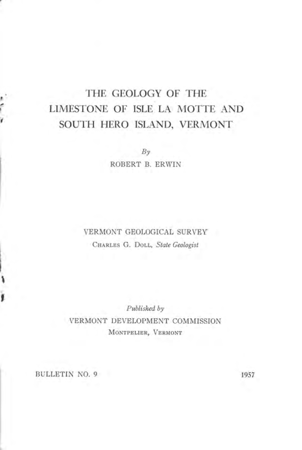 The Geology of the Limestone of Isle La Motte and South Hero Island, Vermont