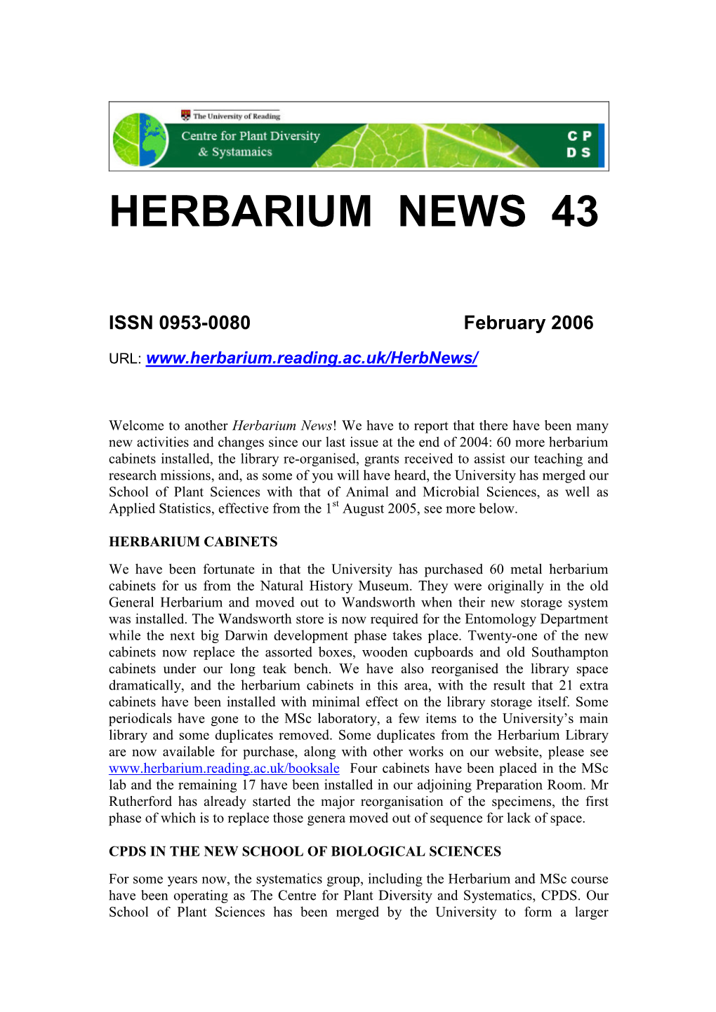 Herbarium News 43