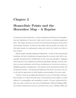 Chapter 2 Homoclinic Points and the Horseshoe