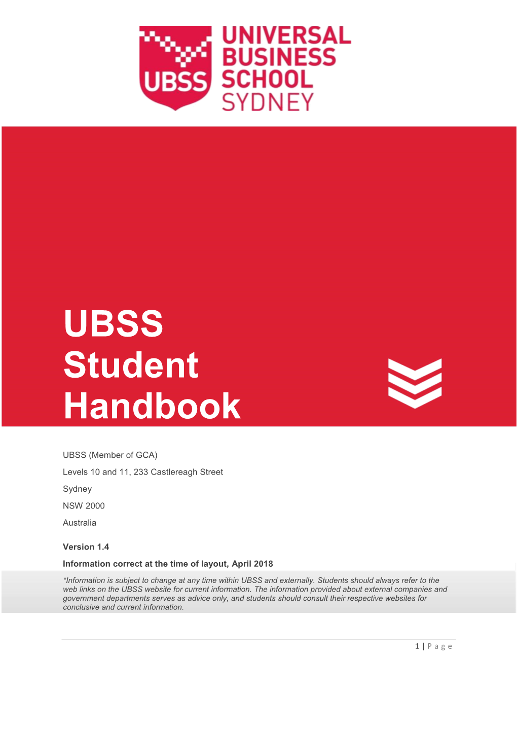 UBSS Student Handbook