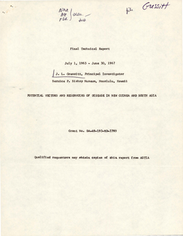 ' . Final Technical Report July 1, 1965