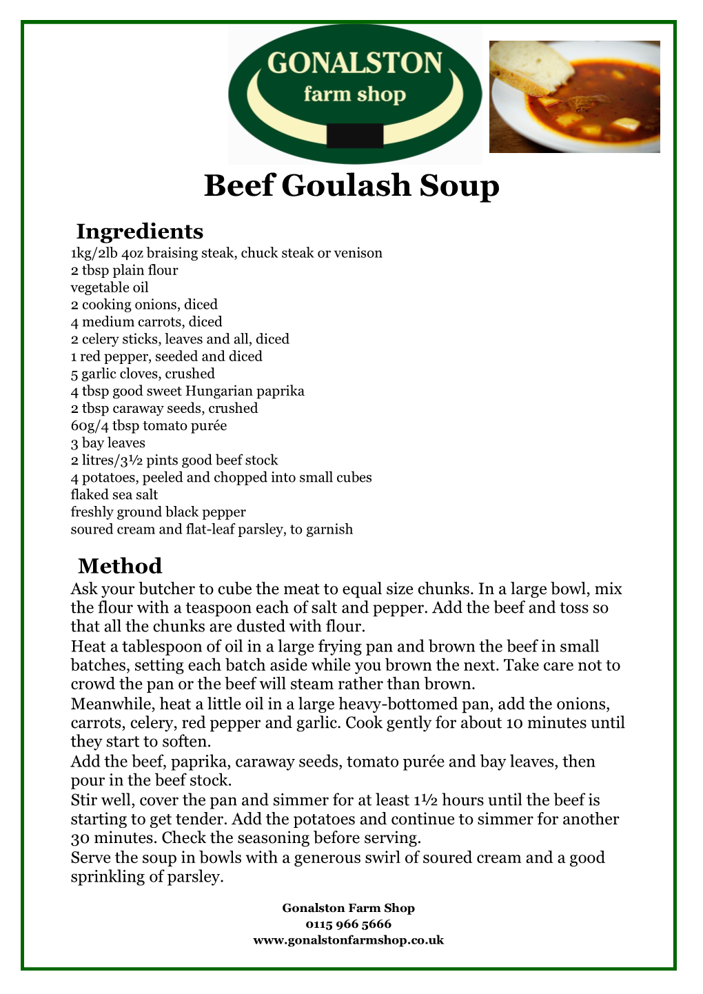 Beef Goulash Soup Recipe