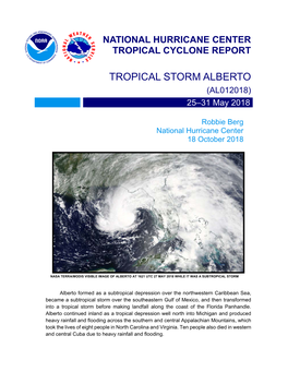 TROPICAL STORM ALBERTO (AL012018) 25–31 May 2018