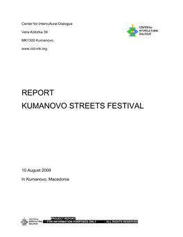 Report Kumanovo Streets Festival