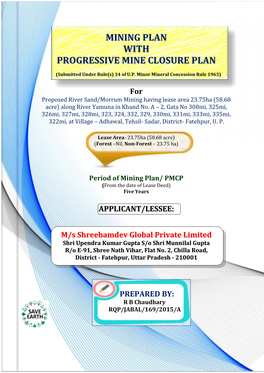 Mining Plan with Progressive Mine Closure Plan