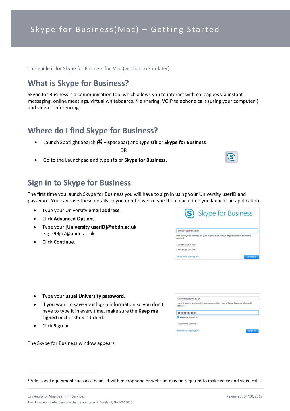 Getting Started with Skype for Business (Mac)