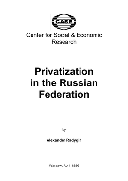 Privatization in the Russian Federation