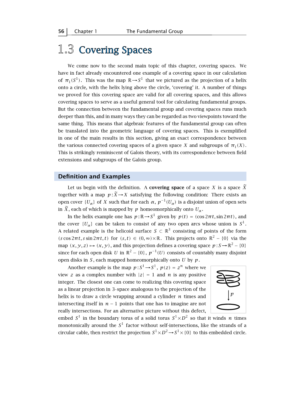 Section, Giving an Exact Correspondence Between the Various Connected Covering Spaces of a Given Space X and Subgroups of Π1(X)