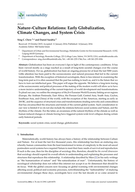 Early Globalization, Climate Changes, and System Crisis