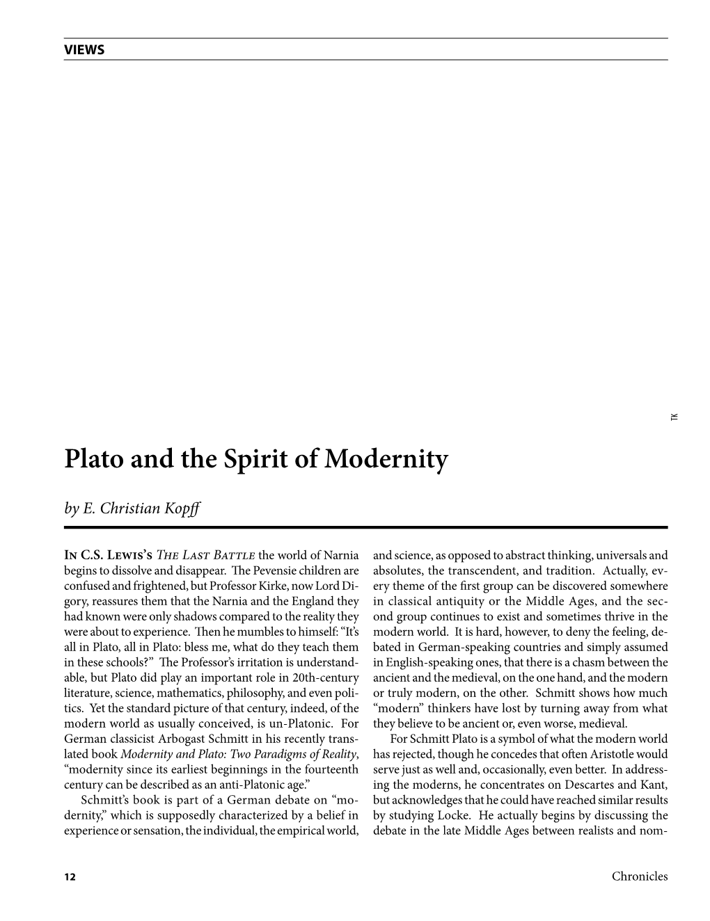 Plato and the Spirit of Modernity by E
