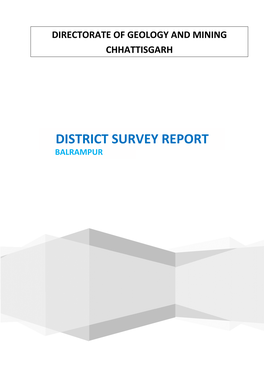 District Survey Report Balrampur