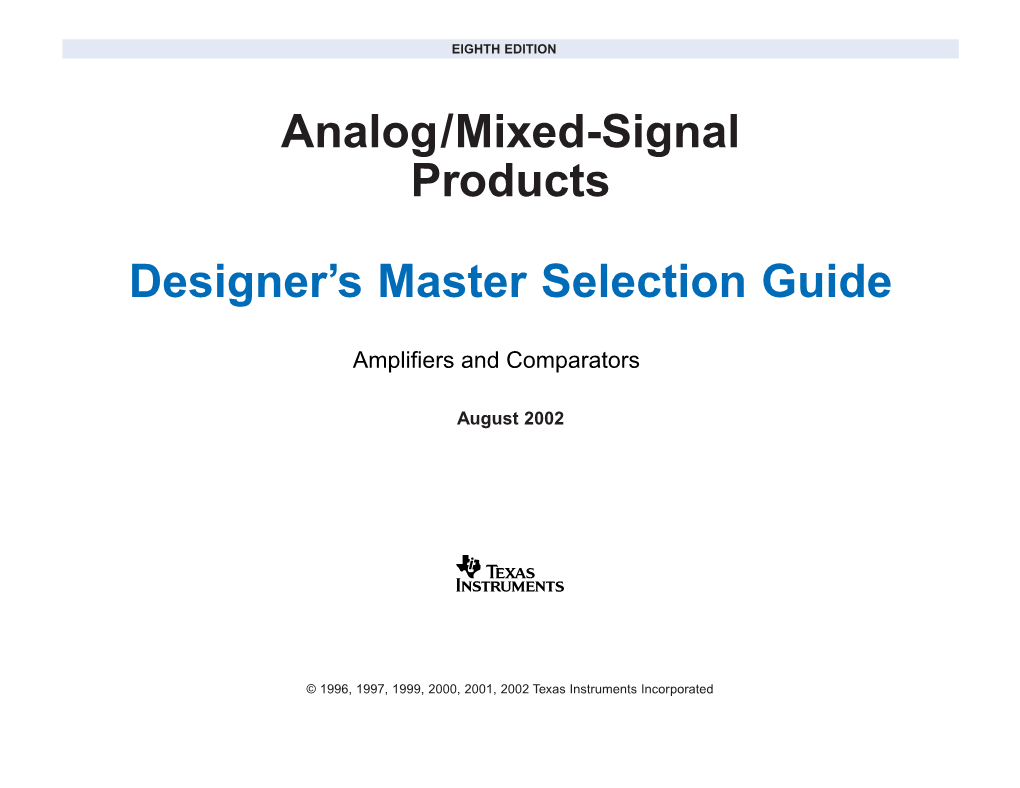 Designer's Master Selection Guide