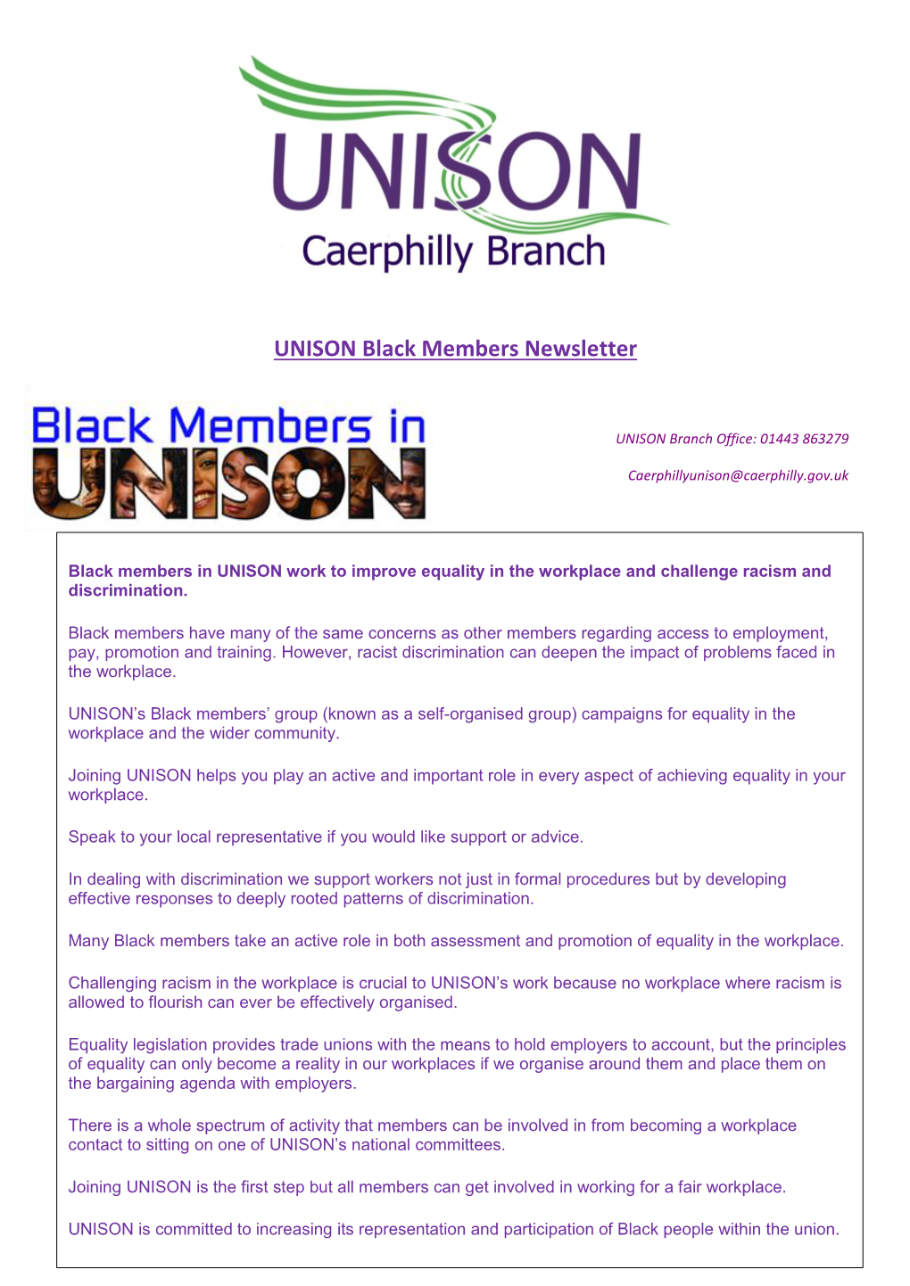 UNISON Black Members Newsletter